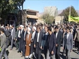 حضور پرشور روحانيون در راهپيمائي 13 آبان هريس 