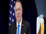  حضور پامپئو در مراسم امضای توافق آمریکا و طالبان