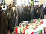 حضور رهبر معظم انقلاب در مراسم تشییع پیکر پاسداران شهید 