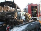 سرنشينان خودرو در آتش سوختند 