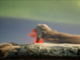 نمایش شفق شمالی بر فراز آتشفشان ایسلند